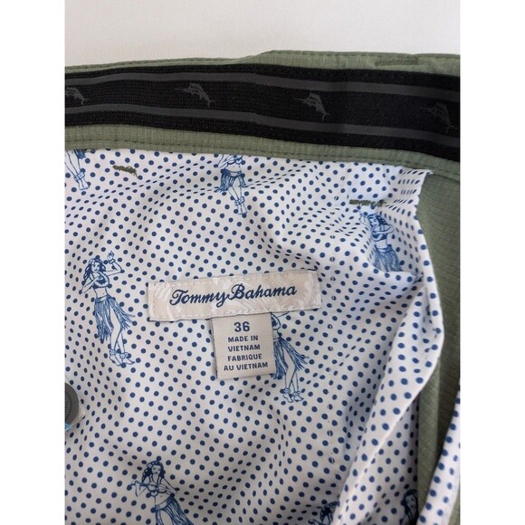 Tommy Bahama Mens Green Chino Shorts Sz 36 Performance Stretch Golf - Picture 6 of 7